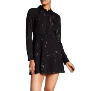 A.L.C. Black Mini Dress with Starry Pattern